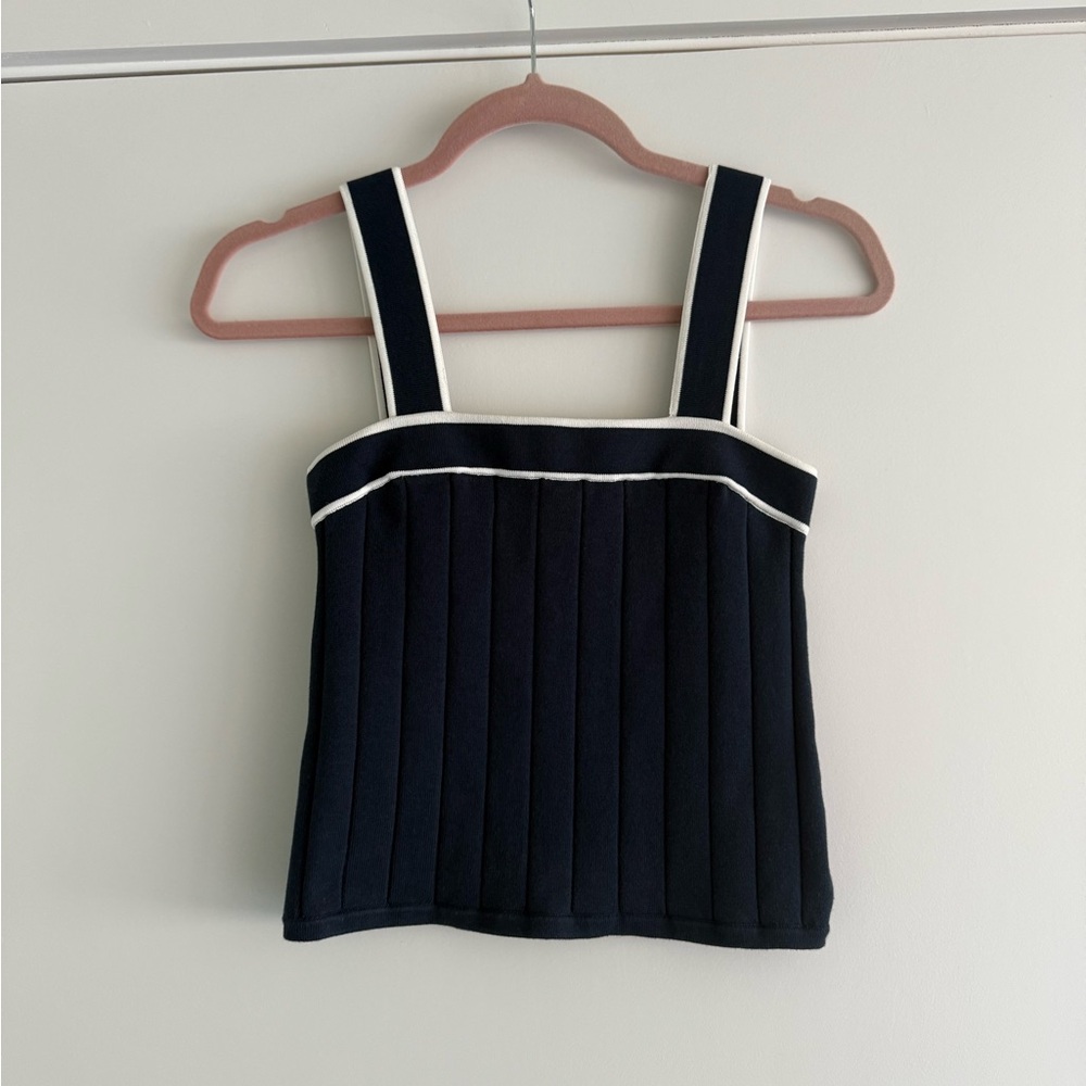KULE Loulou Navy and White Tank Top